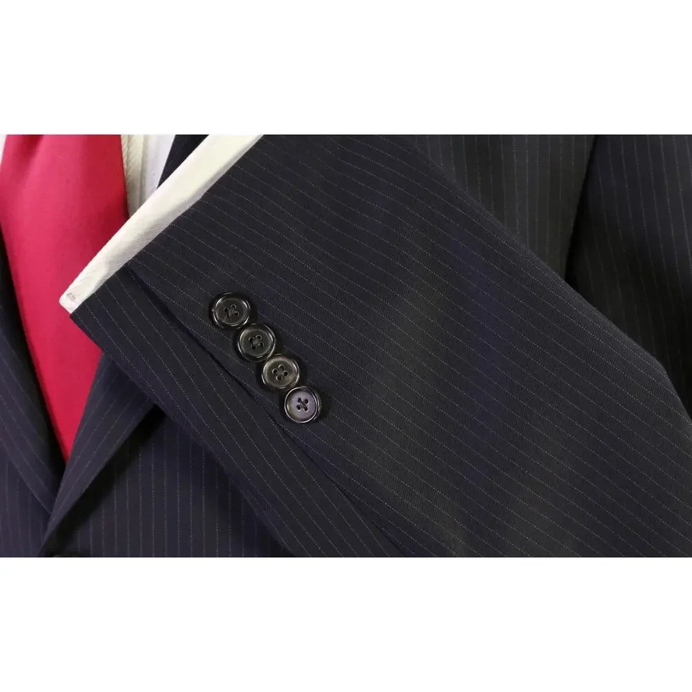 Hugo Boss Einstein/Sigma Navy Blue Pinstripe Super 120's Wool Suit 40R